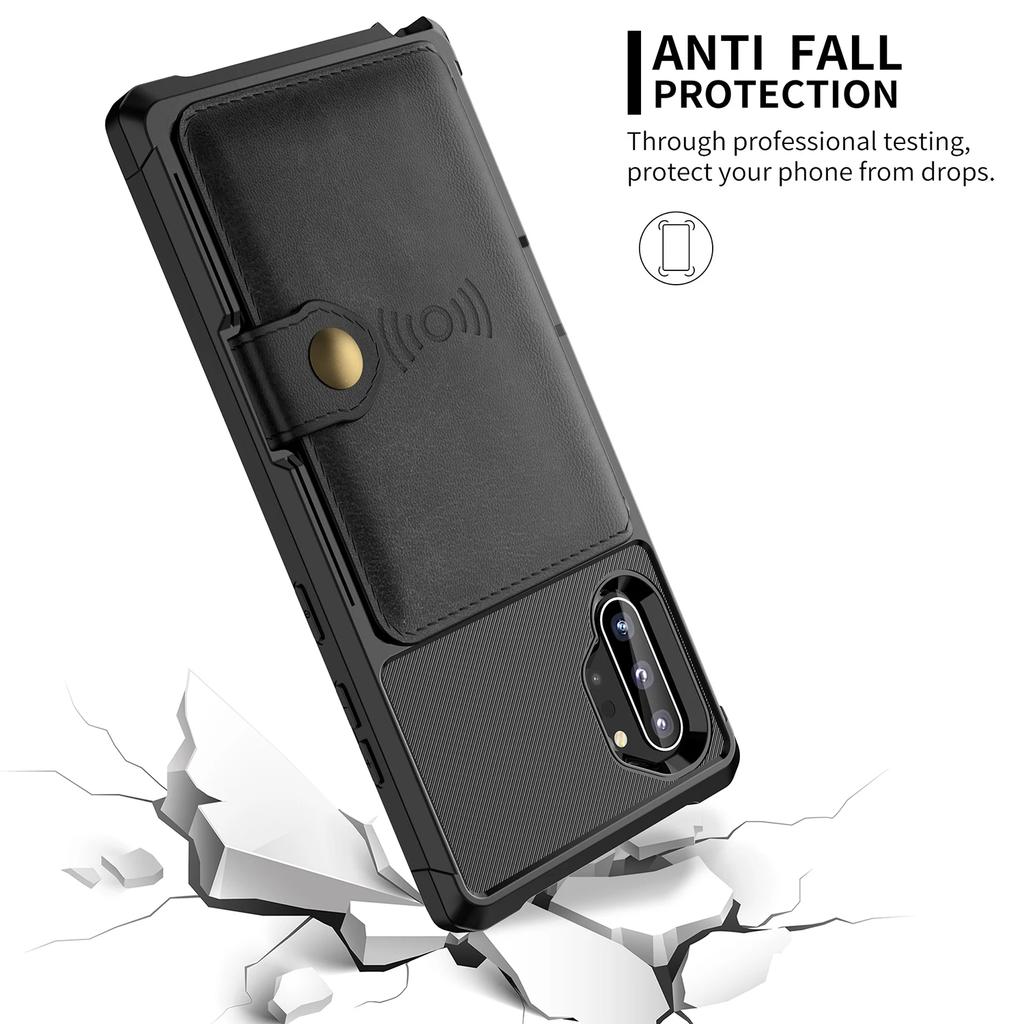 Für Samsung Galaxy Note 10 Plus Note 10 Kreditkartenhülle PU-Leder Klappbrieftasche Foto-Halter Harte Rückabdeckung für Galaxy Note 10