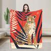 Scandinavian Style Leopard Lover Blankets Warm Soft Plush Throw Blanket For Couch Bed Travel Office Flannel Bedspread Bed Cover