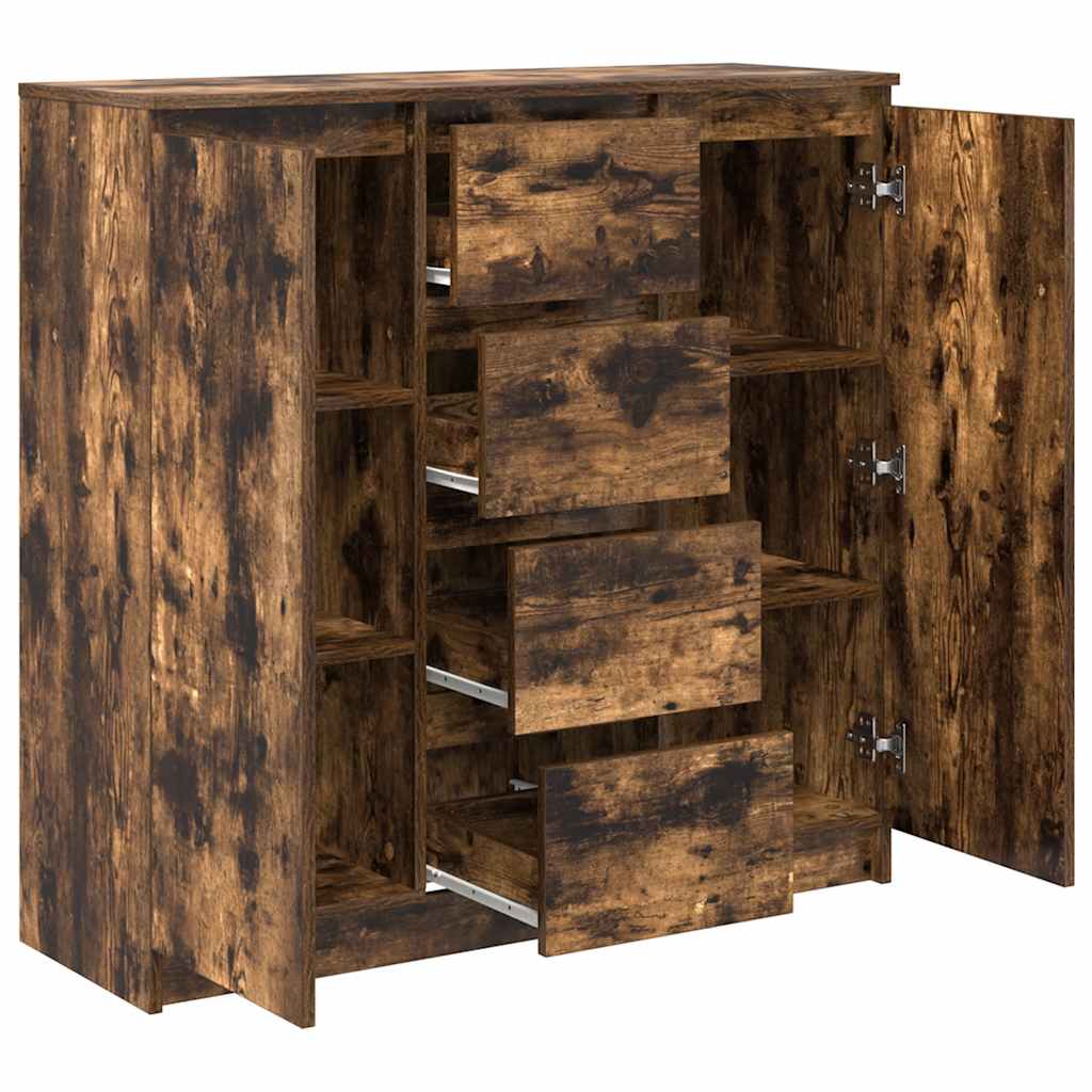 Sideboard with Drawers Smoked Oak 100.5 x 35 x 98.5 cm