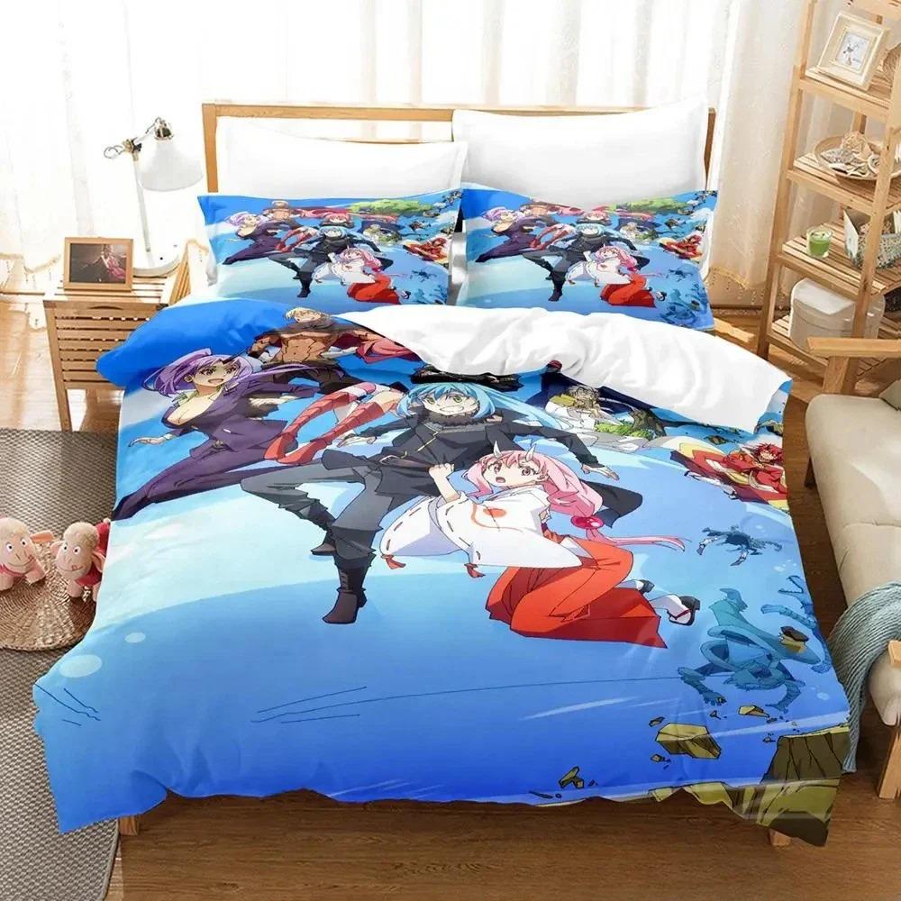

Kawaii Rimuru Tempest Постельное белье Single Twin Full Queen King Size Кровать для взрослых и детей Спальня Пододеяльники Наборы 3D-принт Аниме AU King 240x210cm