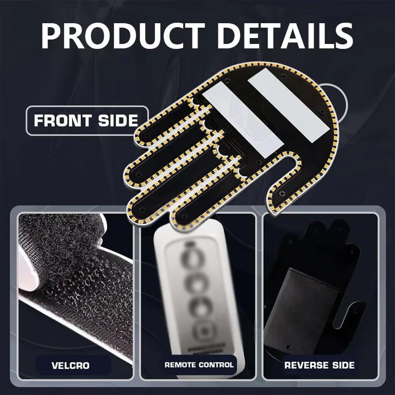 Funny Car Finger Light with Remote Control Car Interior Light Road Rage Signs Finger Gesture Lamp Auto LED Warning Brake Lights