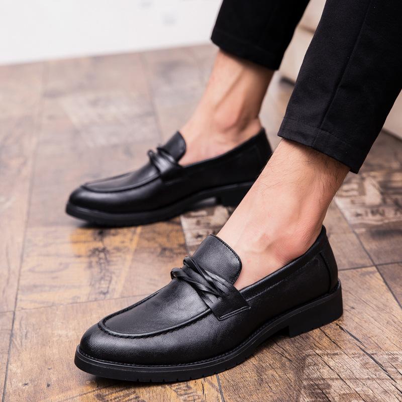 Loafers men's shoes summer men's leather shoes fashion Korean version casual one-pedal dress large size single shoes