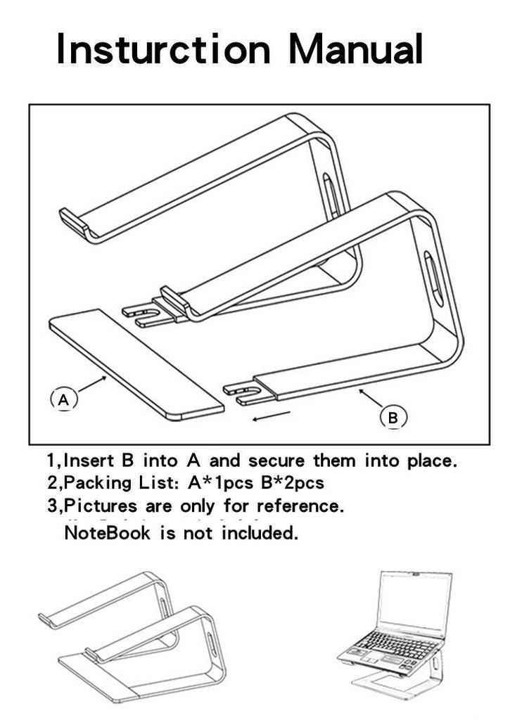 M-Shaped Laptop Cooling Stand with Desktop Riser