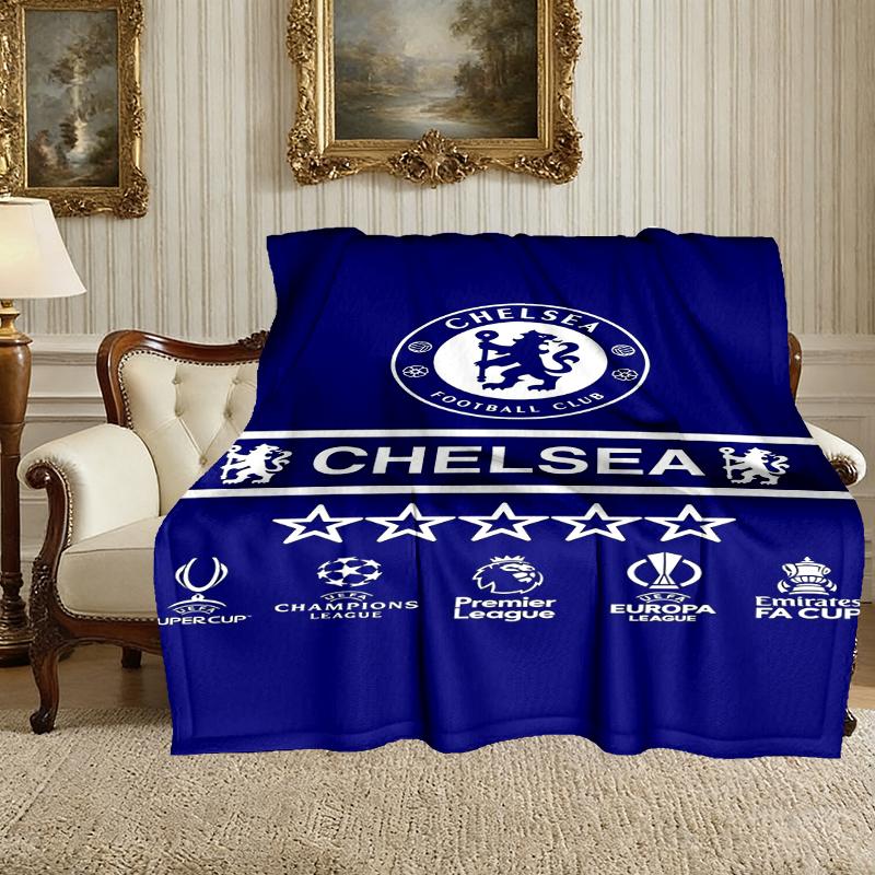 1pc Chelsea FC Blanket, Cozy Valentine's Day Blanket, Multi-functional Nap Blanket Available Throughout the Four Seasons