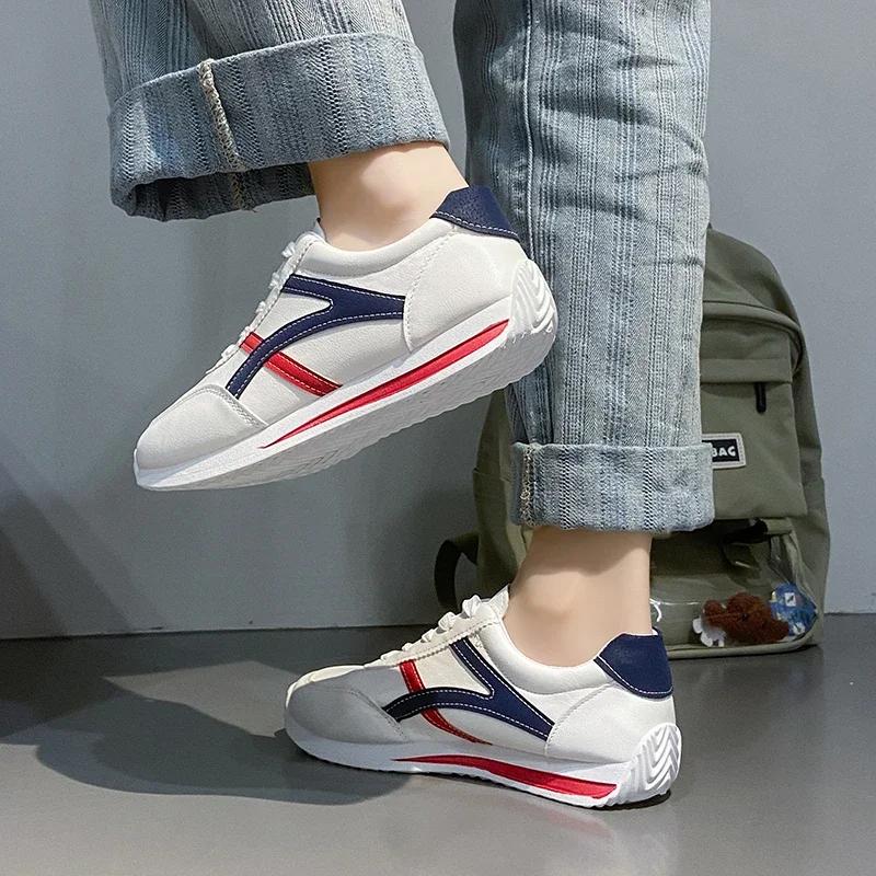 Moda Informal Zapatillas De Deporte De Cabeza Redonda, Zapatos Ligeros, Versátil, Transpirável, Cross-lace, Blanco,tenis Womens Shoes