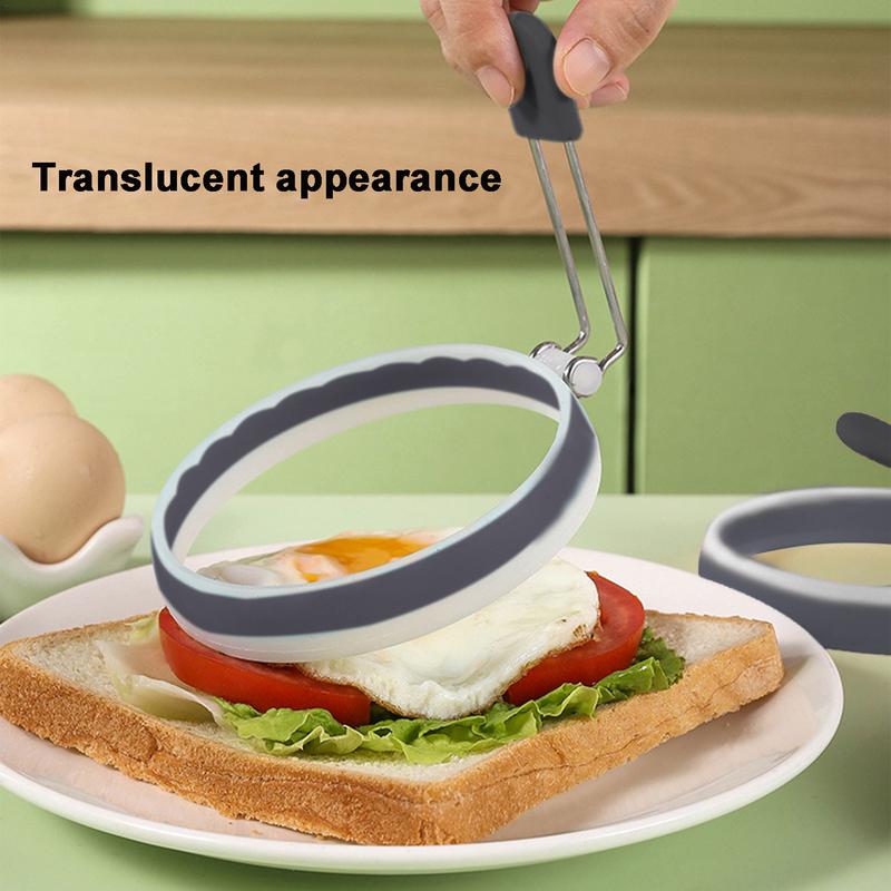 Silicone Ring Fried Egg Mold Silicone Egg Ring Heat Resistant Portable Creative Food Grade Kitchen Cooking Gadget For Breakfast