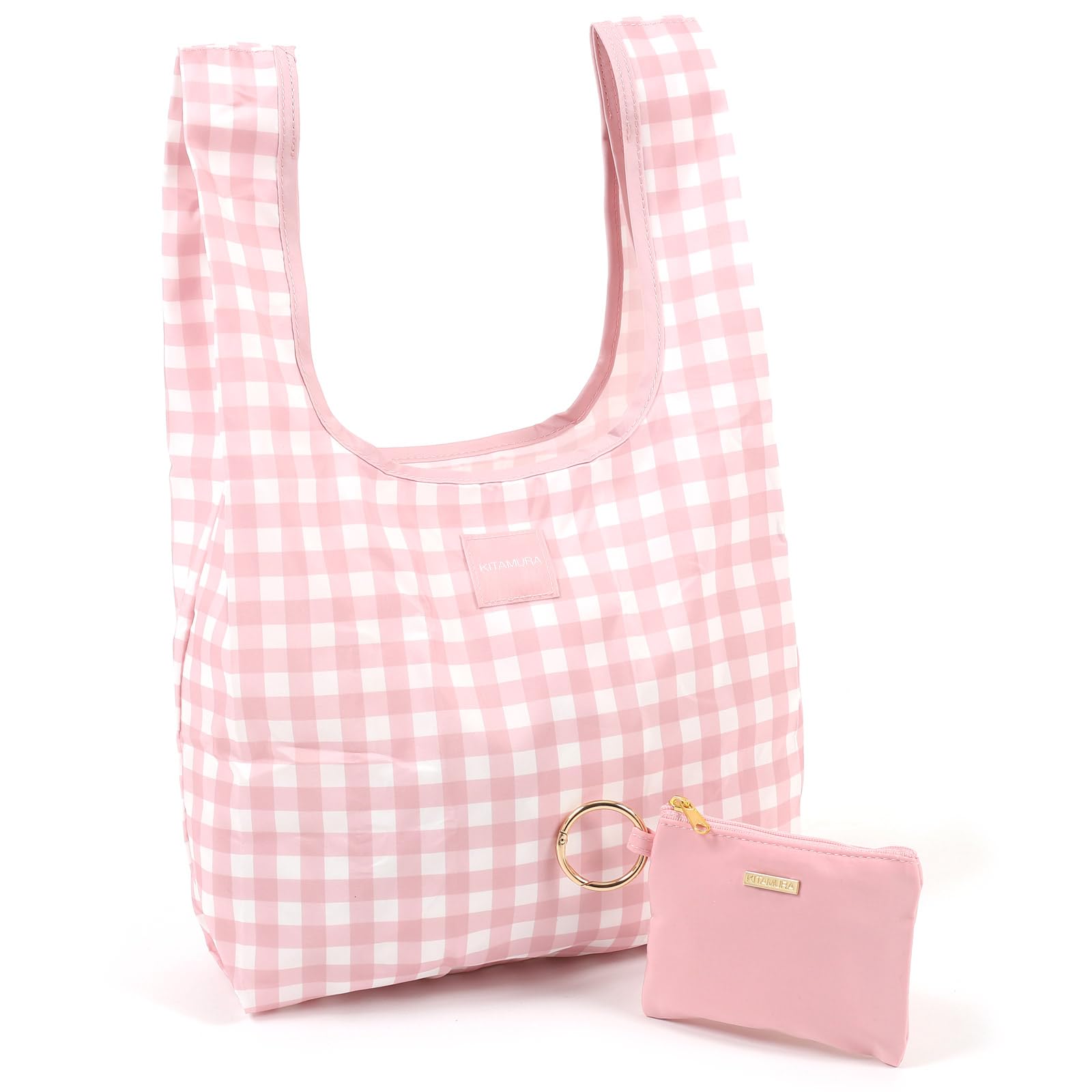 

Eco Bag with Pouch BN0006 Pink 72721 [Kitamura] Women s (Gingham Check) [Red]