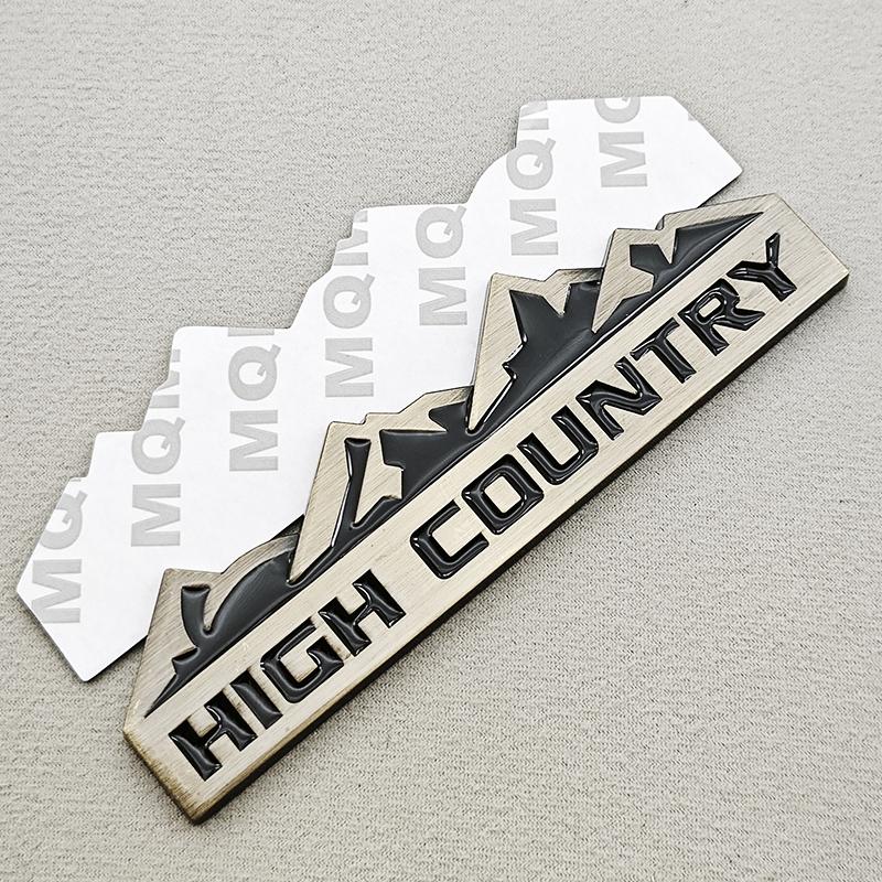 

HIGH COUNTRY 3D Zinc Alloy Car Sticker Badge Suitable For Chevrolet Jeep Dodge Ford Modified Snow Mountain Metal Car Logo
