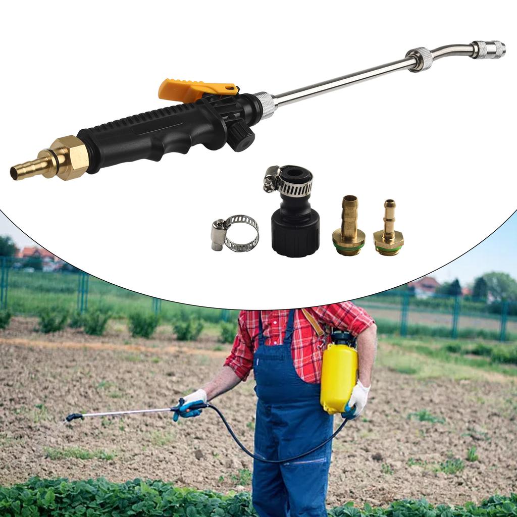 Sprayer Wand Replace 1/4" & 3/8" Brass Barb Universal Sprayer Wand 2 Hose Clamp Replacement Spray Bar with Shut-off Valve