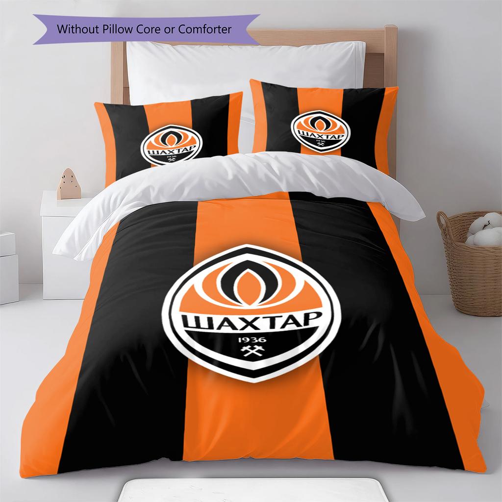 Shakhtar Pattern Bedding Set Quilt Cover Pillowcase Home Decor Gift (1 * duvet cover + 2 * pillowcase, without core)