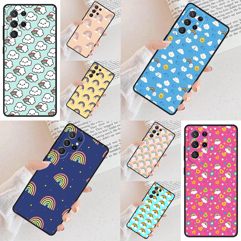 Rainbow Cute Cartoon Cell Phone Case for Samsung Galaxy S26 Ultra S25 S24 S23 S22 S21 S20 Note10 Cover