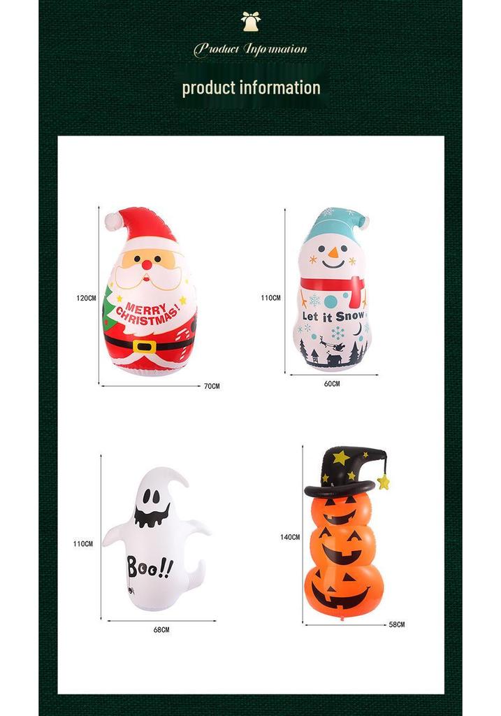 Halloween Christmas Inflatable Pumpkin Ghost Tumbler for Bar or Kindergarten Decor with Balloons