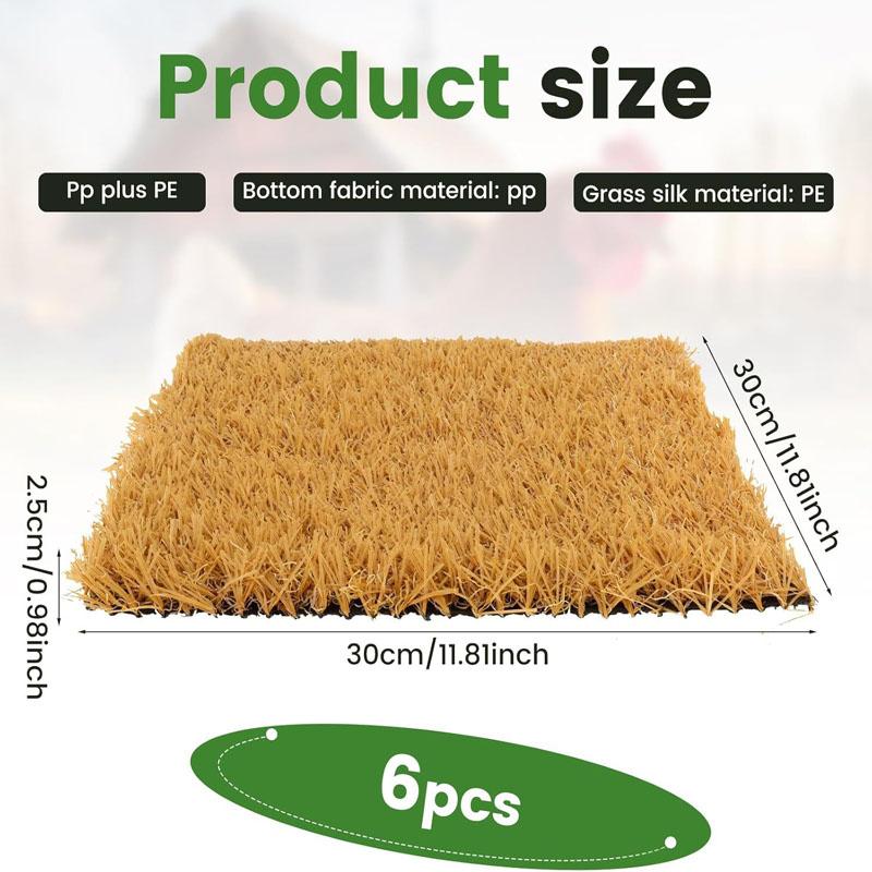 

Washable Artificial Grass Nesting Pad,Reusable Hen Nest Box Mat for Laying Hens,Coop Bedding Nest Liner,6pcs 6pcs