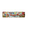 Happy Place Metal Wall Hanging Sign Garden Decors Florals Pattern Plaque For Family Gatherings And Festives Event