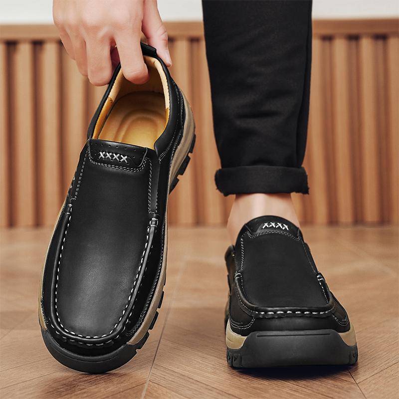 Fashion Vintage Style Men's Casual Slip on Shoes Stylish Trendy Hiking Shoes Non-slip Sports Loafers Comfortable Male Treking Footwear