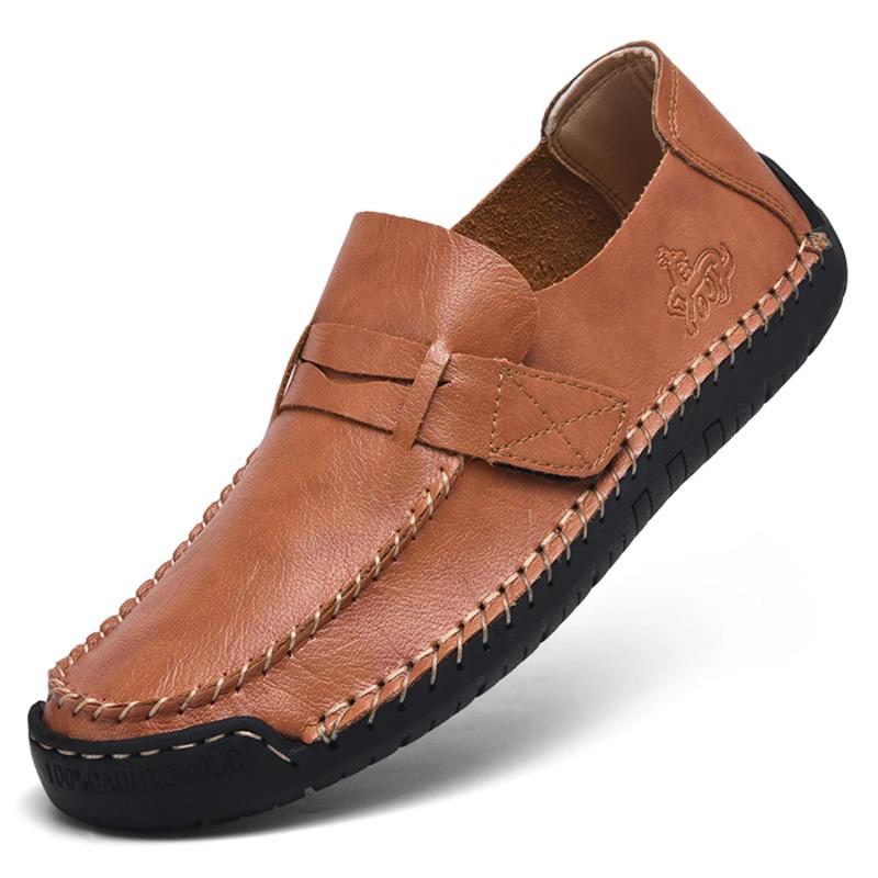 Size 48 Men's Shoes High Quality Handmade Leather Men's Shoes Cozy Slip on Flats Men Loafers Outdoor Casual Shoes Zapatos Hombre