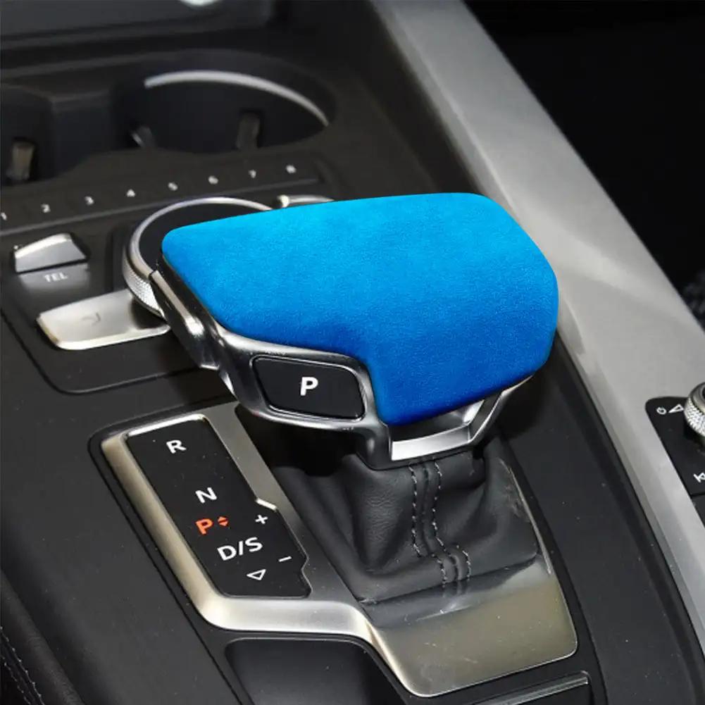 Gear Shift Knob Cover Suede Car Wrap Gear Shift Collars Case for  A4 S4 S5 RS5 B9 A5 Q5 Q7 Auto Interior Accessories