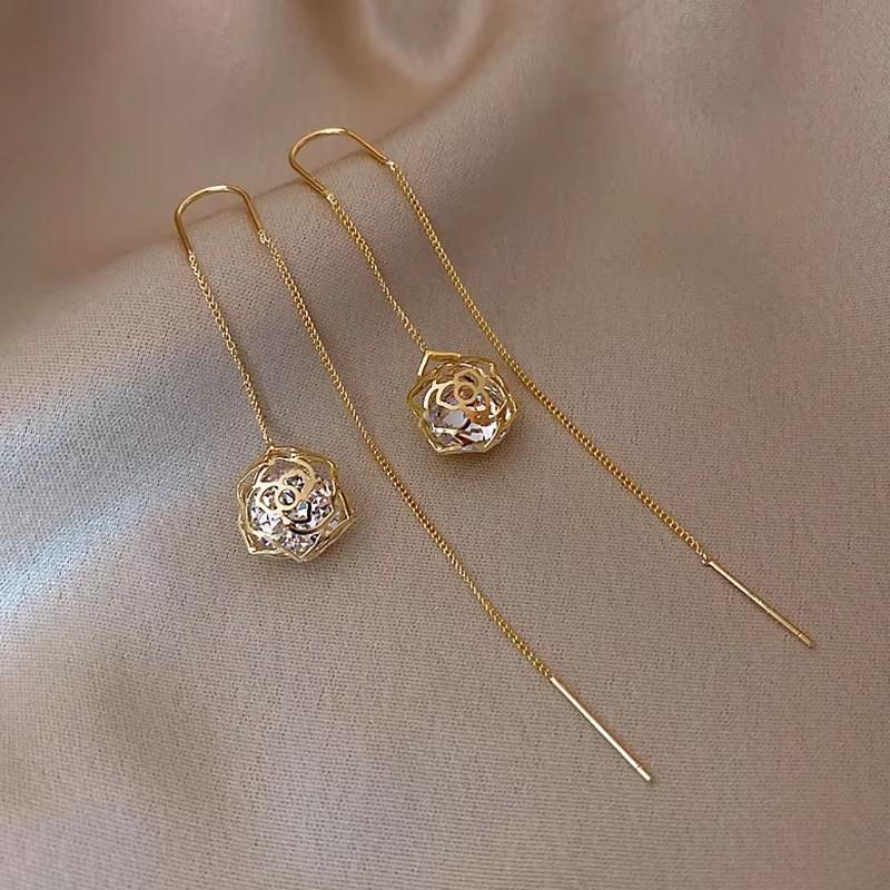 Europäische und Amerikanische Schwarze Tropfen Quaste Lange Ohrringe Neue Mode Party Luxus Accessoires Für Damen Temperament Schmuck