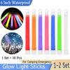 1-2Set Glow Sticks Waterproof 6 Inch Concert Party Outdoor Emergency Light Stick with Hook Non-toxic Hiking Camping Equipment
