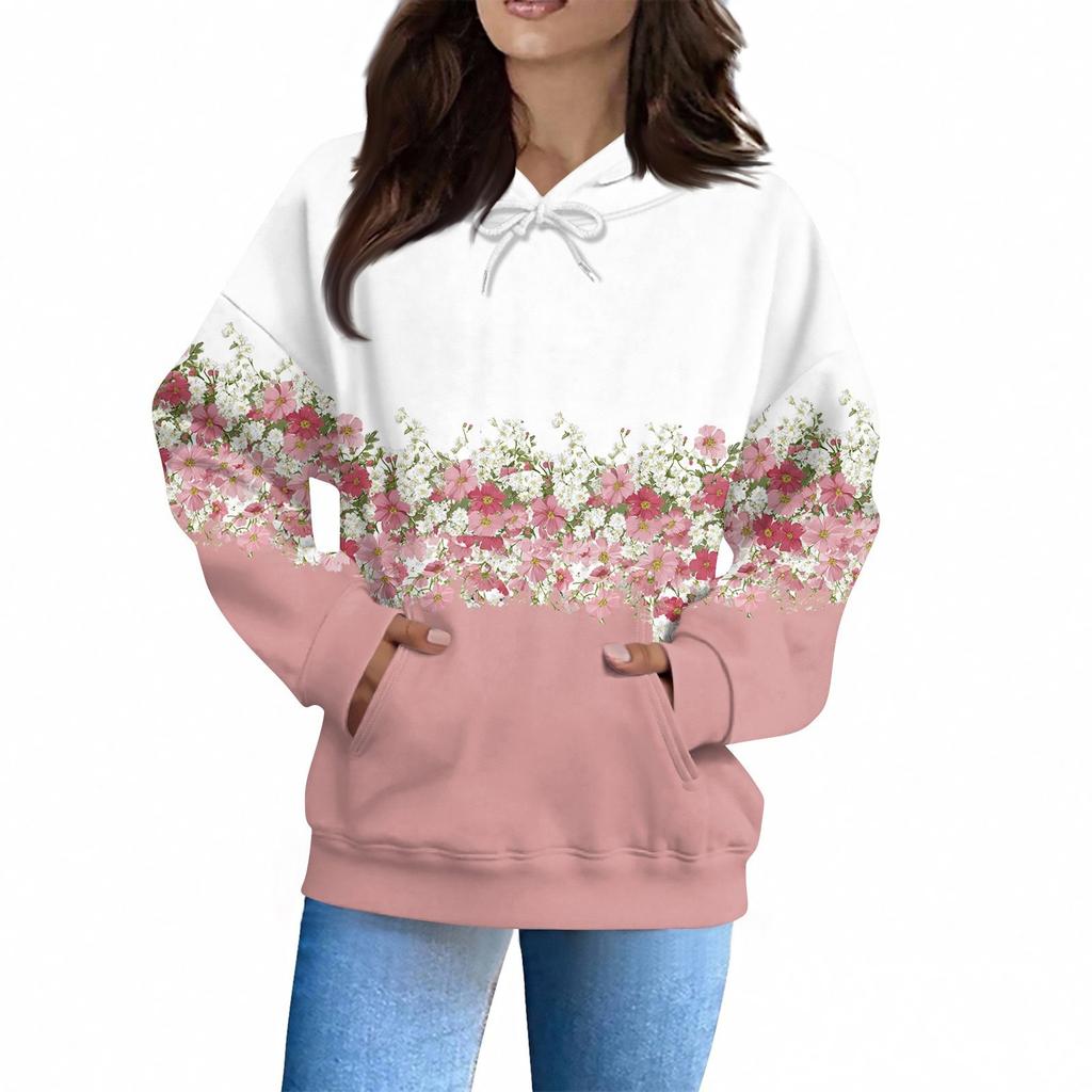 Women's Fashion Daily Casual Hoodie Long Sleeve Printed Top