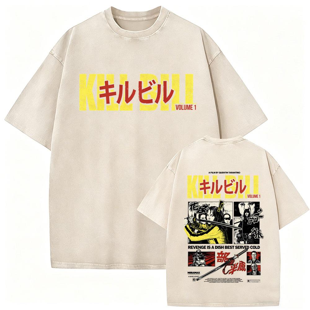 Washed Vintage Movie Kill Bill Hattori Hanzo Funny Tshirt Quentin Tarantino Film Pulp Fiction T Shirt Men Casual Retro Tshirts