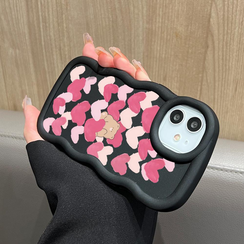 Big Wave Edge Soft Silicone Material Macaron Phone Case Shockproof Protective Rubber Casing for iPhone Samsung Huawei Honor Xiaomi Redmi OnePlus Moto