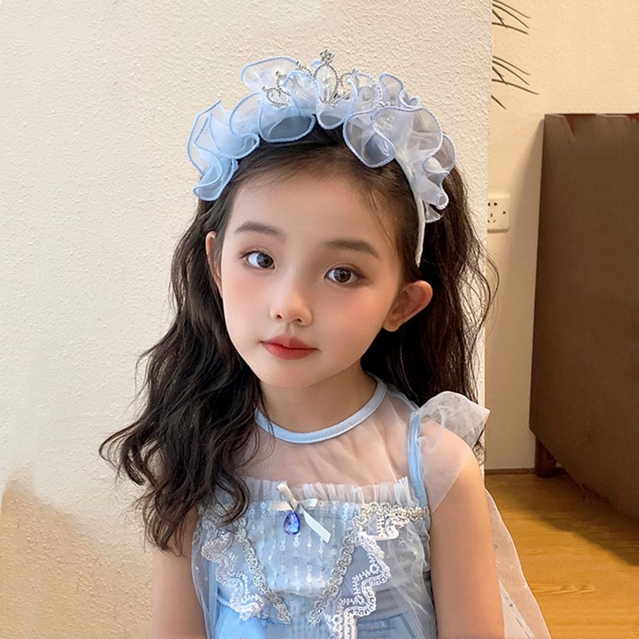 Bentițe de păr noi pentru copii, Tiare din dantelă cu strasuri, Bentițe, Coroană de prințesă pentru fete, Ac de păr, Accesorii de păr pentru petrecere de ziua de naștere, bal