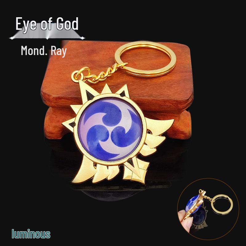 YS Dual-Sided Luminous God's Eye Glass Pendant Keychain