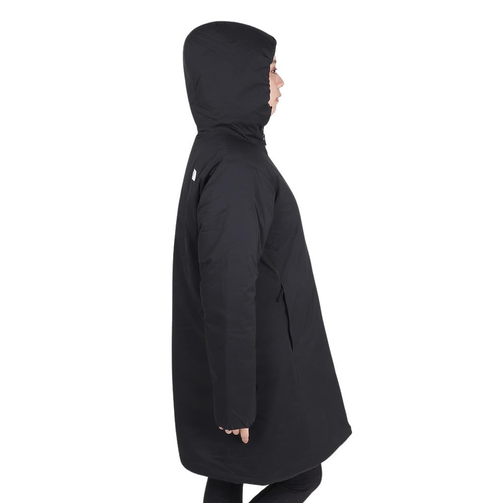 The North Face Reversible Anytime Insulated Long Size L Women's Hoodie, Water-Repellent, Windproof, Anti-Static, Cold-Weather Protection, Black,