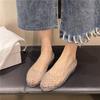 Crystal Women's Shoes Beach Flats Hollow Hole Shoes Breathable Jelly Shoes Mother Single Shoes Summer Sandals