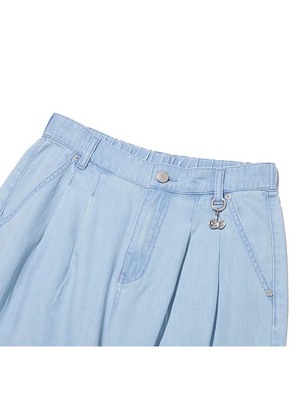 KIRSH Cool Wide Fit Elastic Waist Denim Pants [Light Blue]