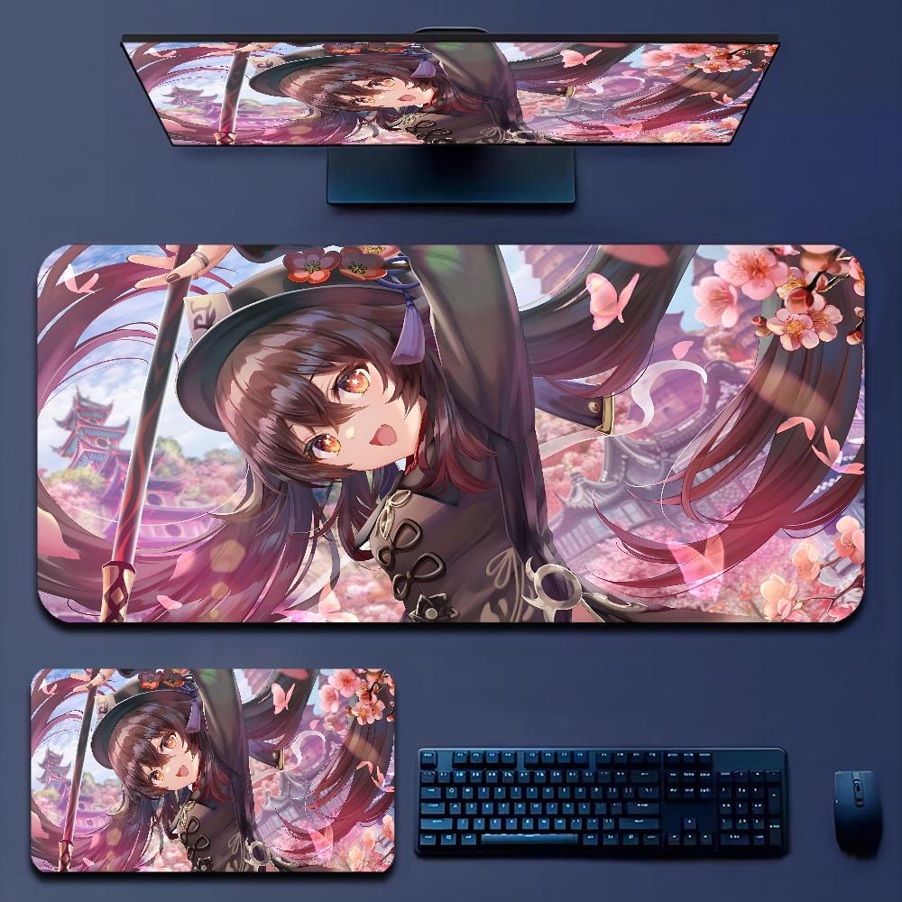 Genshin Impact Hu Tao Anime Mousepad Boy Pad Natural Rubber Gaming Mousepad Desk Mat Size For Gameing World Of Tanks CS GO Zelda