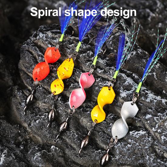 5Pcs Fishing Metal Spinners Lures with Sharp Hooks 360-Degree Rotating Wobbler Jigging Spoon Lures Fishing Accessories