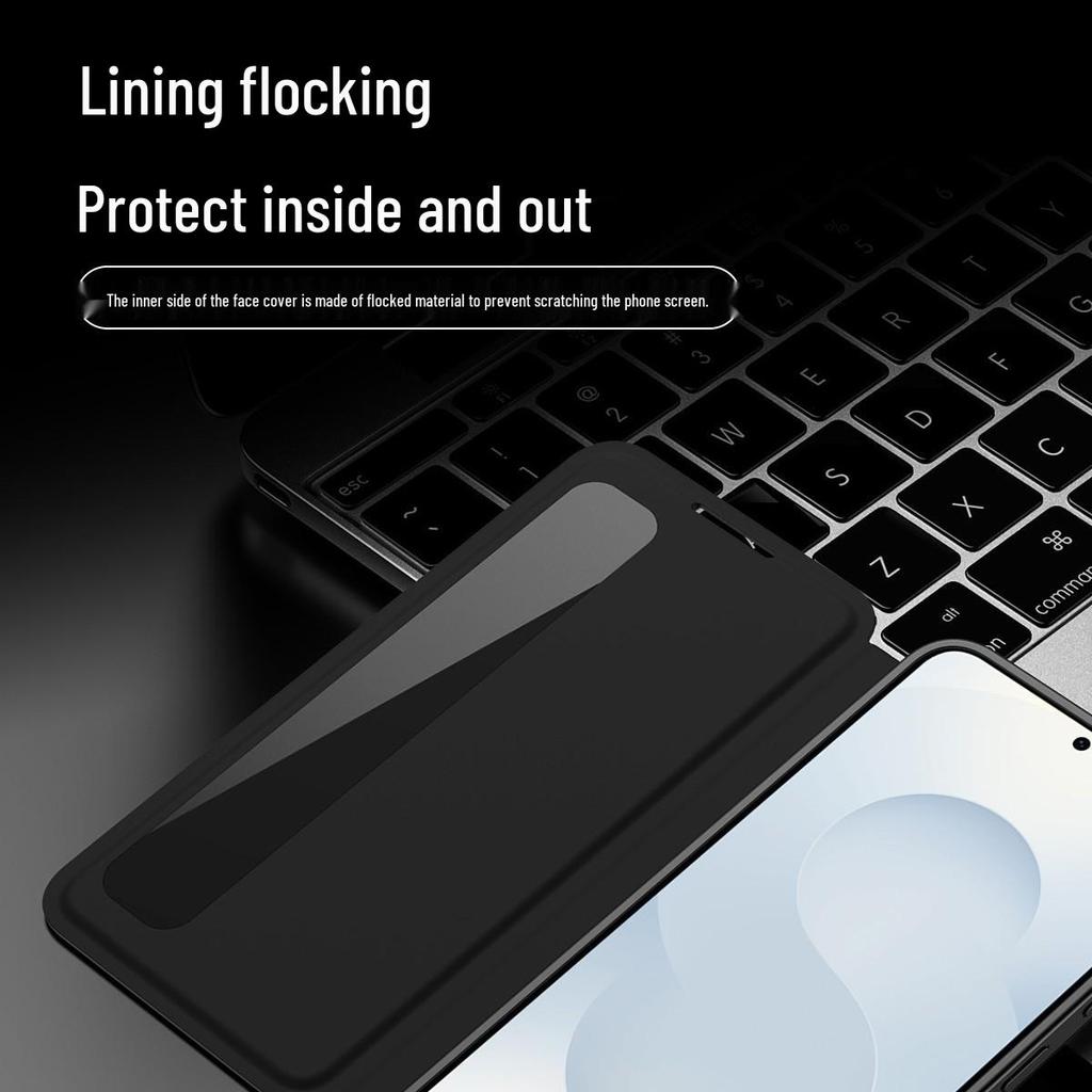 Samsung A-Serie Leder-Klapphülle: Kompatibel mit A16, A56, A55, A36 - Smart Window Business Cover.