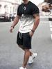 New Fashion Texture 3D Printed Suit Men's Oversized Clothing Short Sleeve Shorts Men's Sportswear Summer Men's Casual Suit