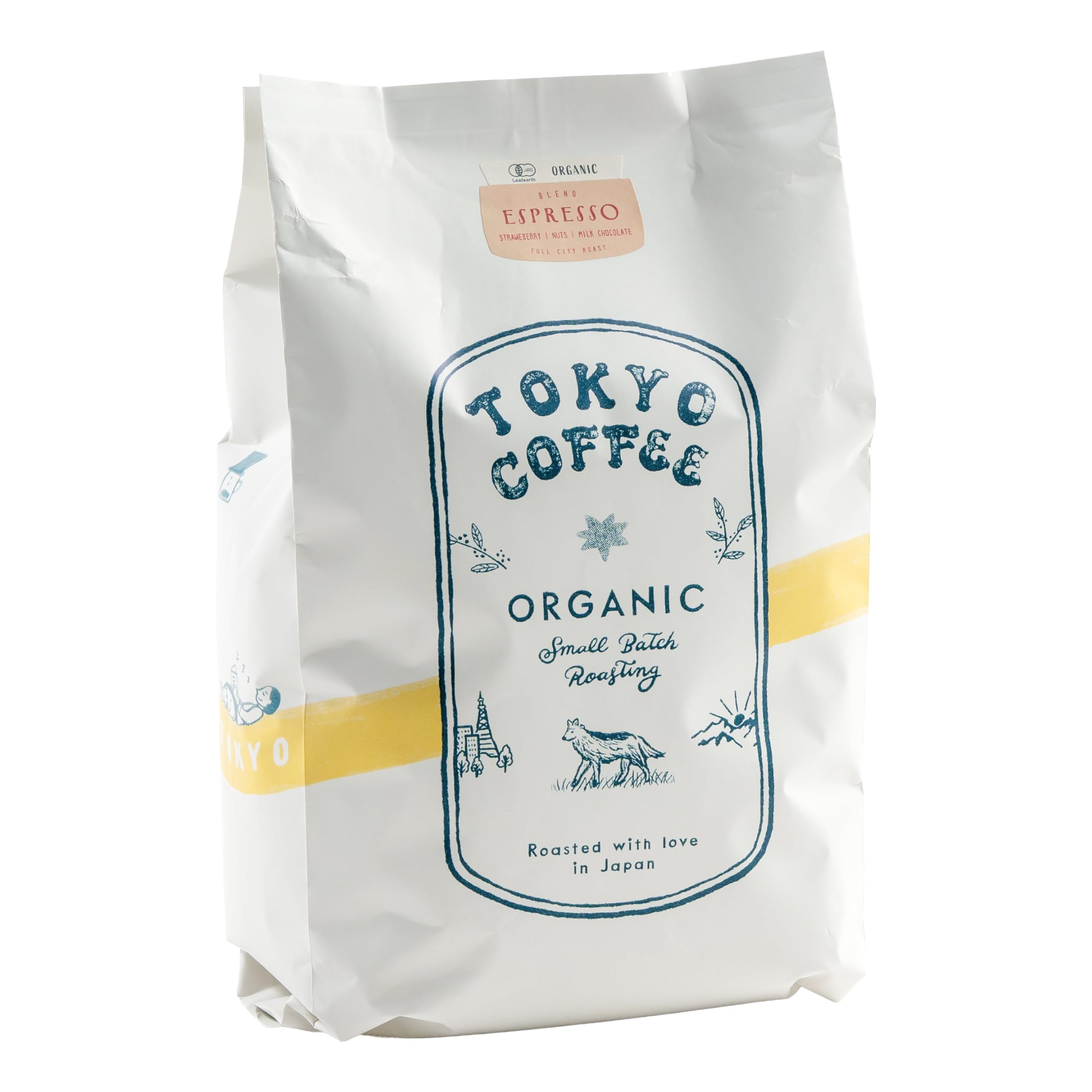 

TOKYO COFFEE [Espresso Blend] Medium-Dark Roasted Coffee Beans, House-Roasted, Organic JAS Certified Coffee (Whole Beans, 1kg)