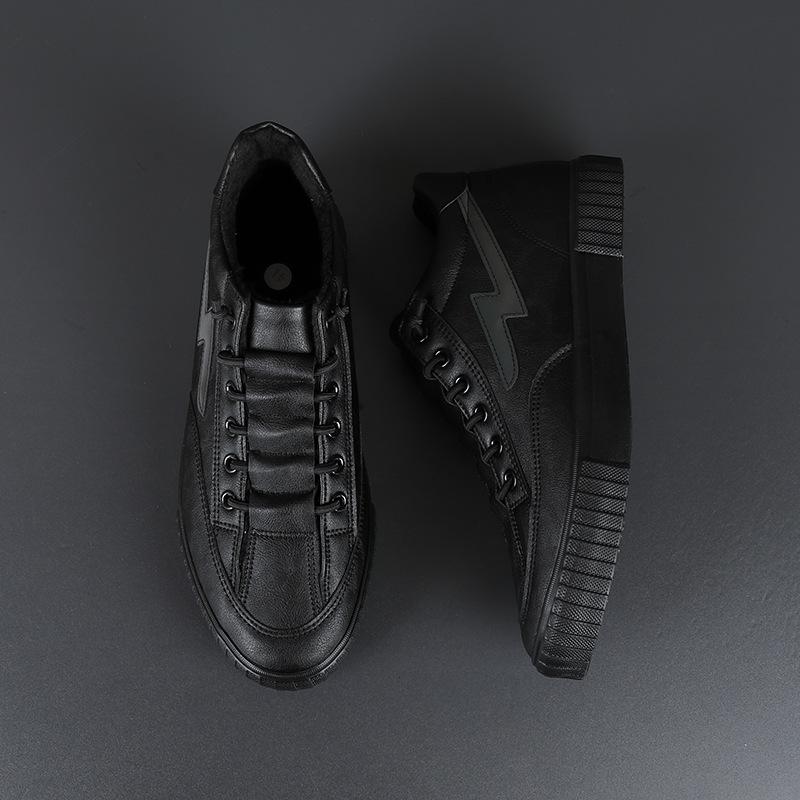 New ModelMen'S Shoes Winter Men'S Leather Velvet Cotton Shoes Thermal Board Shoes Comfortable Casual Cotton Boots