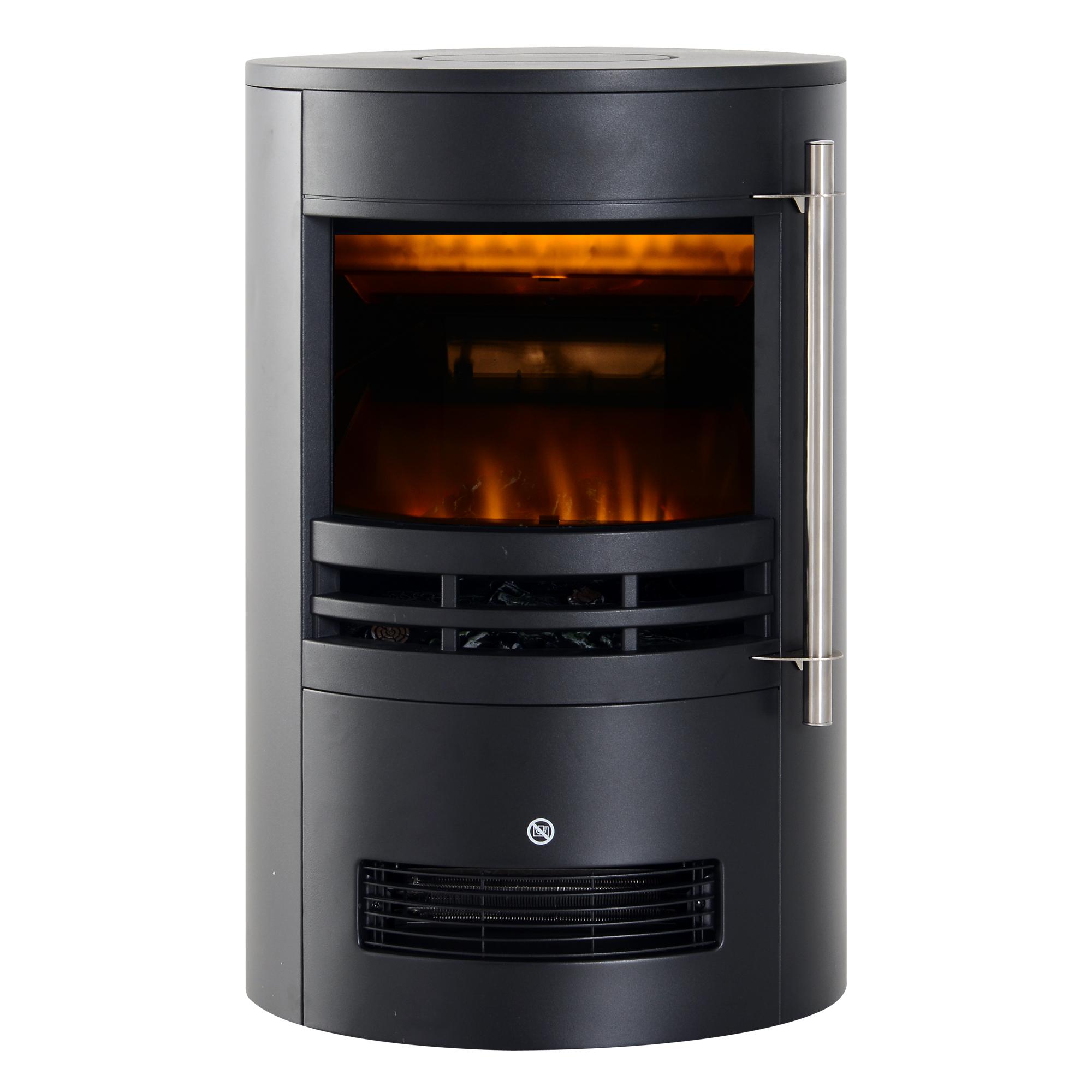 Cheminée Électrique Avec Chauffage Cheminée Électrique Avec Effet Flamme LED 900 2000W Cheminée Décorative Poêle Cheminée Électrique Noir