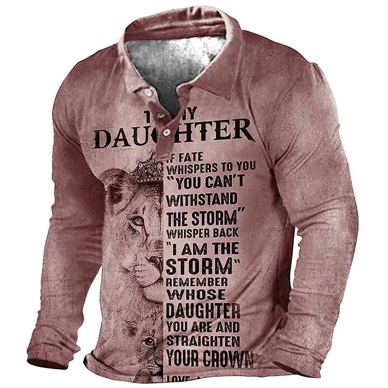 

Мужская рубашка поло с длинным рукавом, с 3D цифровой печатью, для повседневной носки на открытом воздухе, модная, весенне-осенняя 3XL