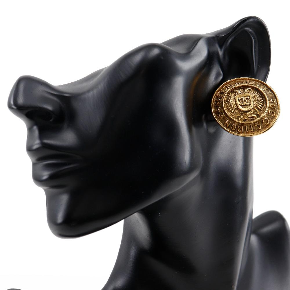 CHANEL COCO Mark Earring 31 RUE CAMBON vintage Plated Gold 26g Women Used