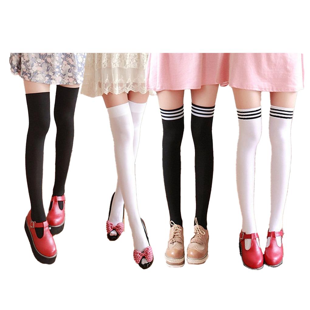 Damen Überknie Oberschenkelstrümpfe Mode Hohe Socken Strumpfhose