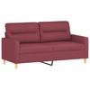 3 Piece Sofa Set with Cushions Burgundy Fabric