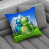 Frutiger Aero Art Pillow Case Antidustmite Pillowcase Invisible zipper silky short plush Sofa cushion cover