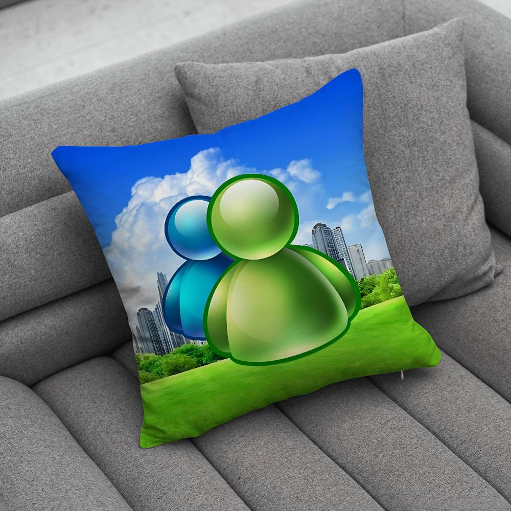 Frutiger Aero Art Pillow Case Antidustmite Pillowcase Invisible zipper silky short plush Sofa cushion cover