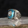 Vintage Men'S Zircon Ring, Handmade Fashionable And Personalized Wedding Ring Party Ring