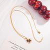 Elegant Red Diamond Glitter Wooden Horse Necklace - Luxurious, Exquisite Clavicle Chain for Women's High-End Style