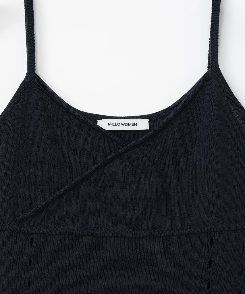 MILLO WOMEN Whole Sleeveless Knit Top [Deep Navy]