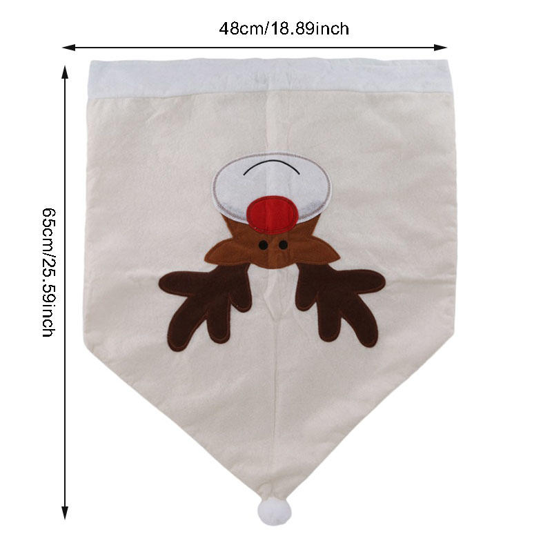 Merry Christmas Decor Cartoon Cute Elk Chair Cover Navidad Christmas Home Decoration Chair Cover Household Dustproof Chair Cover