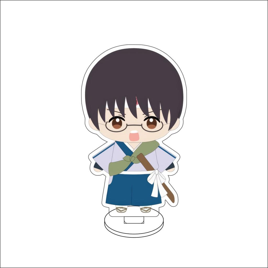 10CM Anime GINTAMA Figure Stand Model Sakata Gintoki/Shimura Shinpachi/Kagura/Sadaharu Cute Desk Decor Standing Sign Gifts