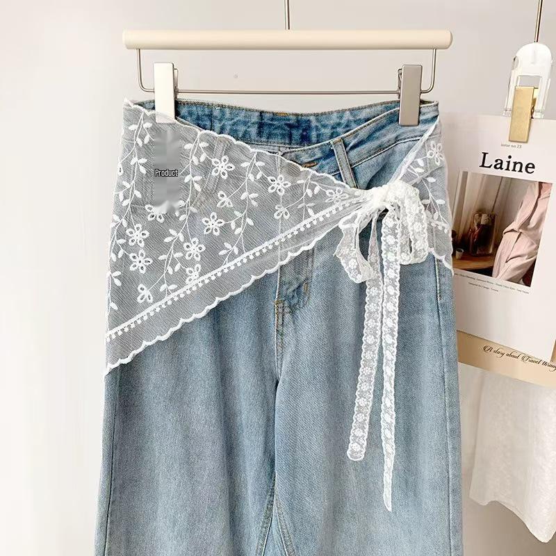 Korean Style Layered Gauze Lace Skirt with Headscarf - Spring/Summer Women's Versatile Short Skirt & Butt Cover